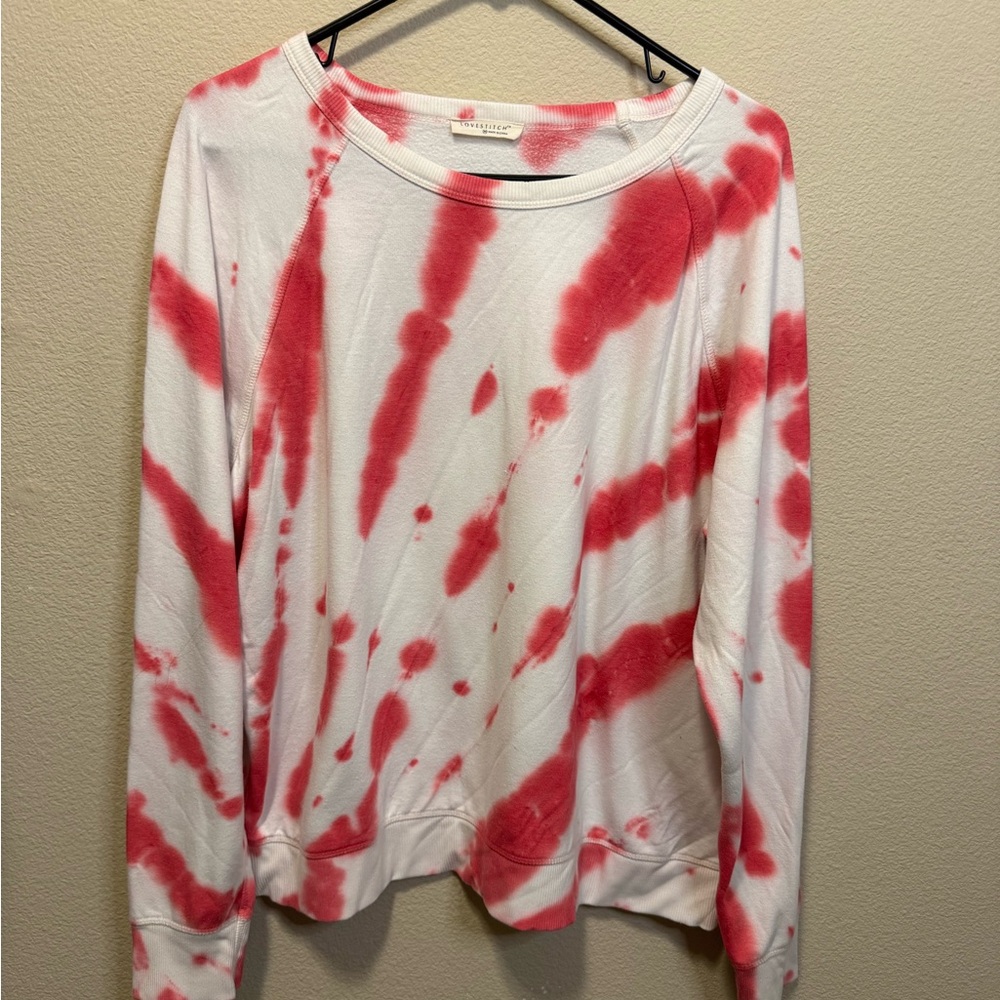 Lovestitch Tie Dye Long Sleeve Pullover Top Women Oversized Medium Cozy Stretch
